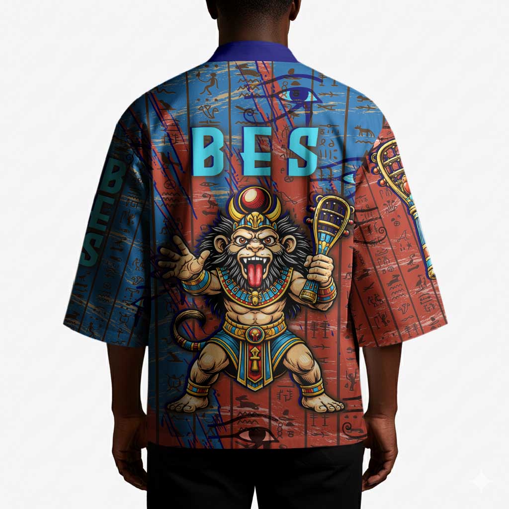 Bes Kimono Ancient Egyptian Hieroglyphs and Sacred Symbols Ancient Myth - Wonder Print Shop