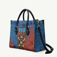 Bes Leather Bag Ancient Egyptian Hieroglyphs and Sacred Symbols Ancient Myth - Wonder Print Shop