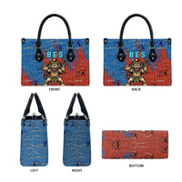 Bes Leather Bag Ancient Egyptian Hieroglyphs and Sacred Symbols Ancient Myth - Wonder Print Shop