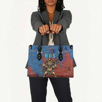 Bes Leather Bag Ancient Egyptian Hieroglyphs and Sacred Symbols Ancient Myth - Wonder Print Shop