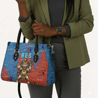 Bes Leather Bag Ancient Egyptian Hieroglyphs and Sacred Symbols Ancient Myth - Wonder Print Shop