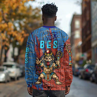 Bes Long Sleeve Shirt Ancient Egyptian Hieroglyphs and Sacred Symbols Ancient Myth - Wonder Print Shop
