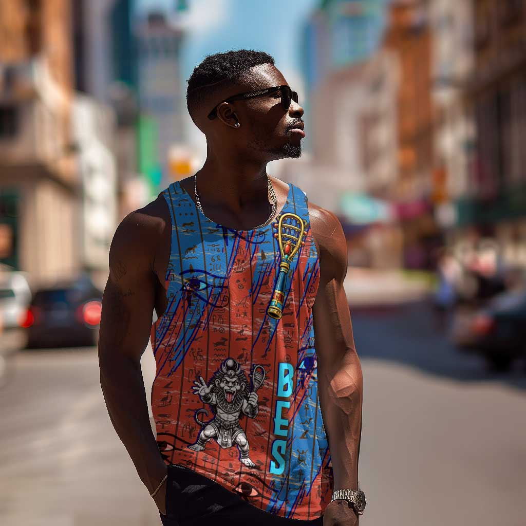Bes Men Tank Top Ancient Egyptian Hieroglyphs and Sacred Symbols Ancient Myth - Wonder Print Shop