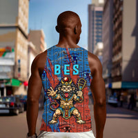 Bes Men Tank Top Ancient Egyptian Hieroglyphs and Sacred Symbols Ancient Myth - Wonder Print Shop
