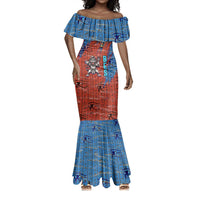 Bes Mermaid Dress Ancient Egyptian Hieroglyphs and Sacred Symbols Ancient Myth - Wonder Print Shop