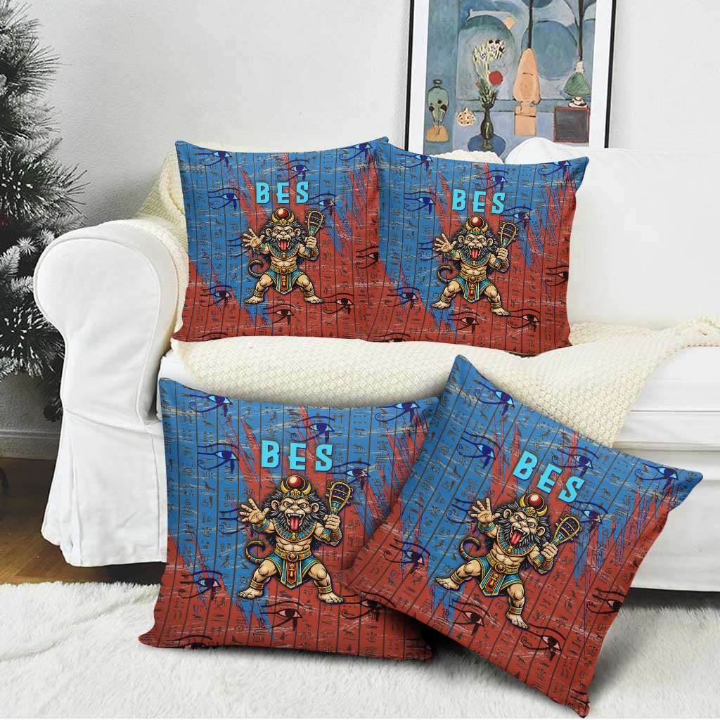 Bes Pillow Cover Ancient Egyptian Hieroglyphs and Sacred Symbols Ancient Myth - Wonder Print Shop