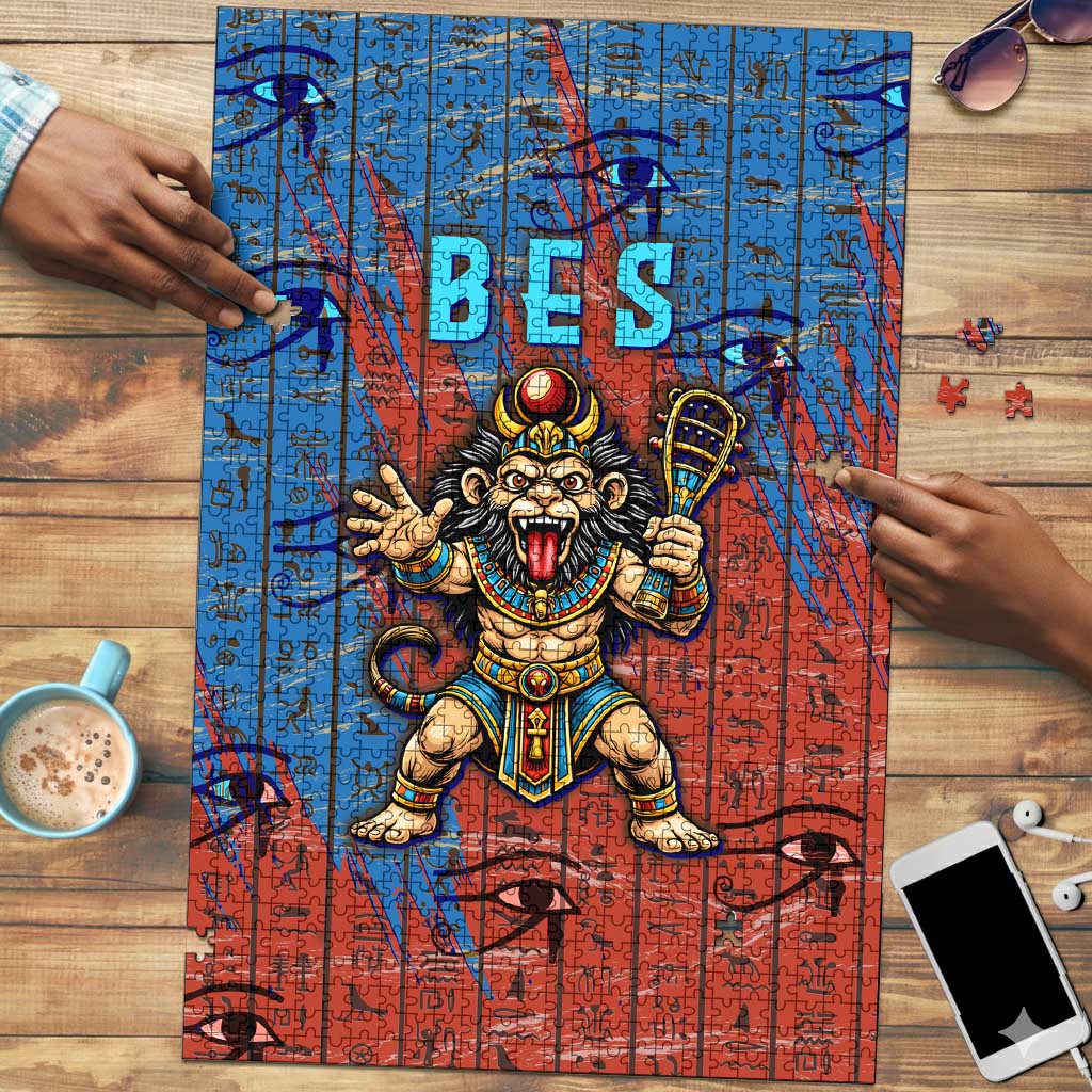Bes Puzzle Ancient Egyptian Hieroglyphs and Sacred Symbols Ancient Myth - Wonder Print Shop