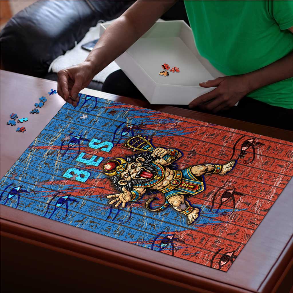 Bes Puzzle Ancient Egyptian Hieroglyphs and Sacred Symbols Ancient Myth - Wonder Print Shop