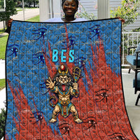 Bes Quilt Ancient Egyptian Hieroglyphs and Sacred Symbols Ancient Myth - Wonder Print Shop