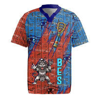 Bes Rugby Jersey Ancient Egyptian Hieroglyphs and Sacred Symbols Ancient Myth - Wonder Print Shop