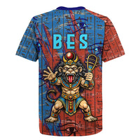 Bes Rugby Jersey Ancient Egyptian Hieroglyphs and Sacred Symbols Ancient Myth - Wonder Print Shop