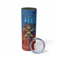 Bes Skinny Tumbler Ancient Egyptian Hieroglyphs and Sacred Symbols Ancient Myth - Wonder Print Shop