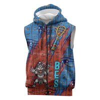 Bes Sleeveless Zip Hoodie Ancient Egyptian Hieroglyphs and Sacred Symbols Ancient Myth - Wonder Print Shop