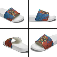 Bes Slide Sandals Ancient Egyptian Hieroglyphs and Sacred Symbols Ancient Myth - Wonder Print Shop