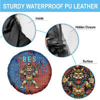 Bes Spare Tire Cover Ancient Egyptian Hieroglyphs and Sacred Symbols Ancient Myth - Wonder Print Shop