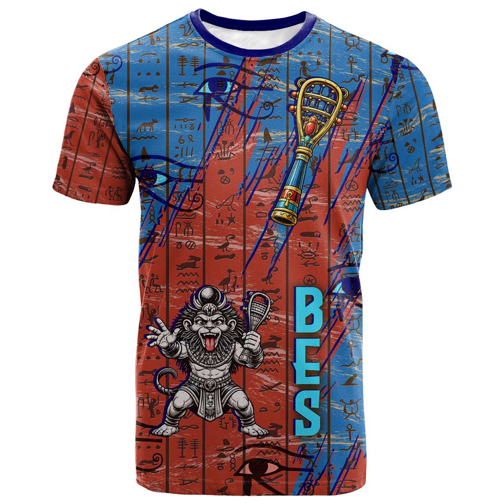 Bes T shirt Ancient Egyptian Hieroglyphs and Sacred Symbols Ancient Myth - Wonder Print Shop
