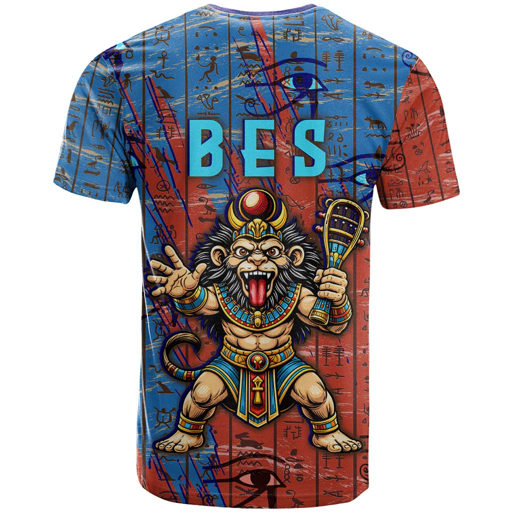 Bes T shirt Ancient Egyptian Hieroglyphs and Sacred Symbols Ancient Myth - Wonder Print Shop
