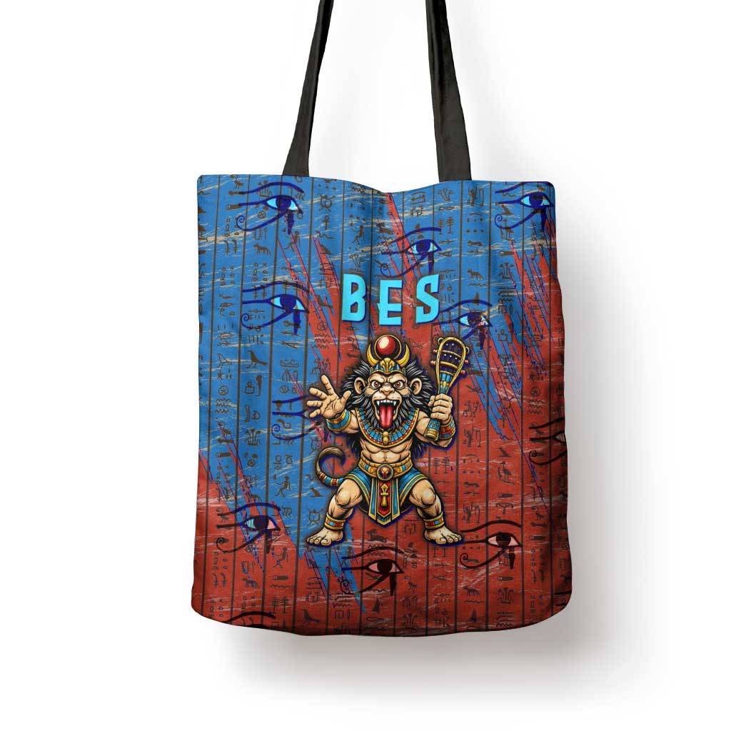 Bes Tote Bag Ancient Egyptian Hieroglyphs and Sacred Symbols Ancient Myth - Wonder Print Shop