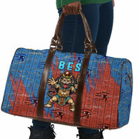 Bes Travel Bag Ancient Egyptian Hieroglyphs and Sacred Symbols Ancient Myth - Wonder Print Shop