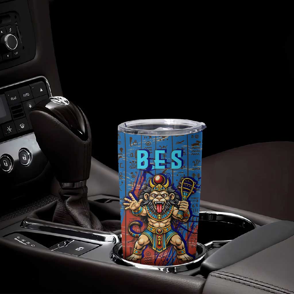 Bes Tumbler Cup Ancient Egyptian Hieroglyphs and Sacred Symbols Ancient Myth - Wonder Print Shop