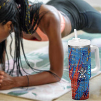 Bes Tumbler With Handle Ancient Egyptian Hieroglyphs and Sacred Symbols Ancient Myth - Wonder Print Shop