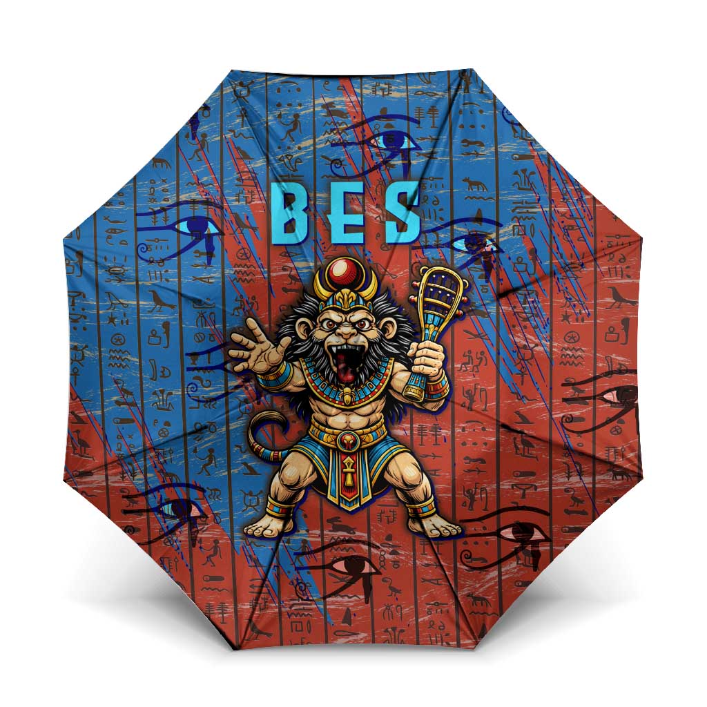 Bes Umbrella Ancient Egyptian Hieroglyphs and Sacred Symbols Ancient Myth - Wonder Print Shop