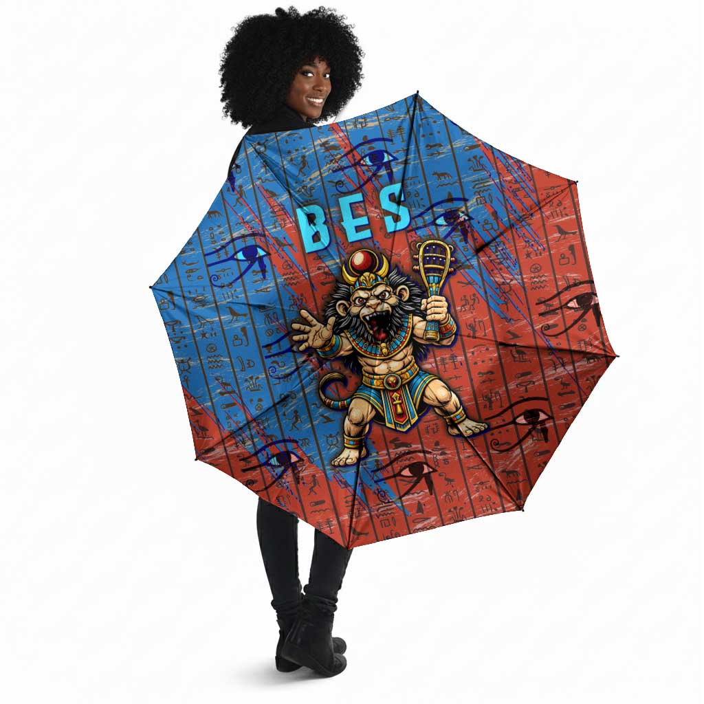 Bes Umbrella Ancient Egyptian Hieroglyphs and Sacred Symbols Ancient Myth - Wonder Print Shop