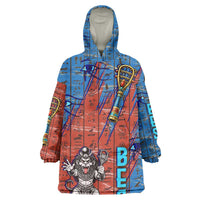 Bes Wearable Blanket Hoodie Ancient Egyptian Hieroglyphs and Sacred Symbols Ancient Myth - Wonder Print Shop