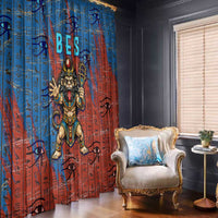 Bes Window Curtain Ancient Egyptian Hieroglyphs and Sacred Symbols Ancient Myth - Wonder Print Shop