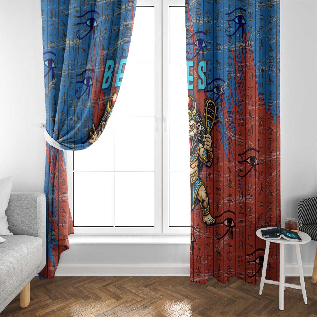 Bes Window Curtain Ancient Egyptian Hieroglyphs and Sacred Symbols Ancient Myth - Wonder Print Shop