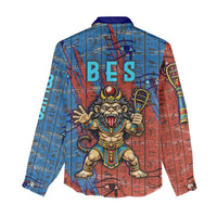 Bes Women Casual Shirt Ancient Egyptian Hieroglyphs and Sacred Symbols Ancient Myth - Wonder Print Shop