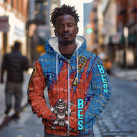 Bes Zip Hoodie Ancient Egyptian Hieroglyphs and Sacred Symbols Ancient Myth - Wonder Print Shop
