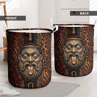 Bes Ancient Egyptian Laundry Basket with Leopard Print Ankh and Eye of Horus Egyptian Deity Tribute - Wonder Print Shop