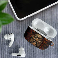 Bes Ancient Egyptian AirPods Case with Leopard Print Ankh and Eye of Horus Egyptian Deity Tribute - Wonder Print Shop