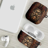Bes Ancient Egyptian AirPods Case with Leopard Print Ankh and Eye of Horus Egyptian Deity Tribute - Wonder Print Shop