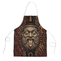 Bes Ancient Egyptian Apron with Leopard Print Ankh and Eye of Horus Egyptian Deity Tribute - Wonder Print Shop