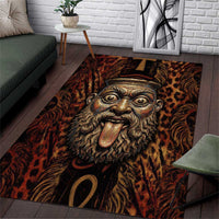 Bes Ancient Egyptian Area Rug with Leopard Print Ankh and Eye of Horus Egyptian Deity Tribute - Wonder Print Shop