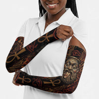 Bes Ancient Egyptian Arm Sleeves with Leopard Print Ankh and Eye of Horus Egyptian Deity Tribute - Wonder Print Shop