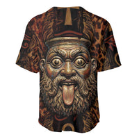 Bes Ancient Egyptian Baseball Jersey with Leopard Print Ankh and Eye of Horus Egyptian Deity Tribute - Wonder Print Shop