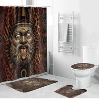 Bes Ancient Egyptian Bathroom Set with Leopard Print Ankh and Eye of Horus Egyptian Deity Tribute - Wonder Print Shop