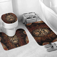 Bes Ancient Egyptian Bathroom Set with Leopard Print Ankh and Eye of Horus Egyptian Deity Tribute - Wonder Print Shop