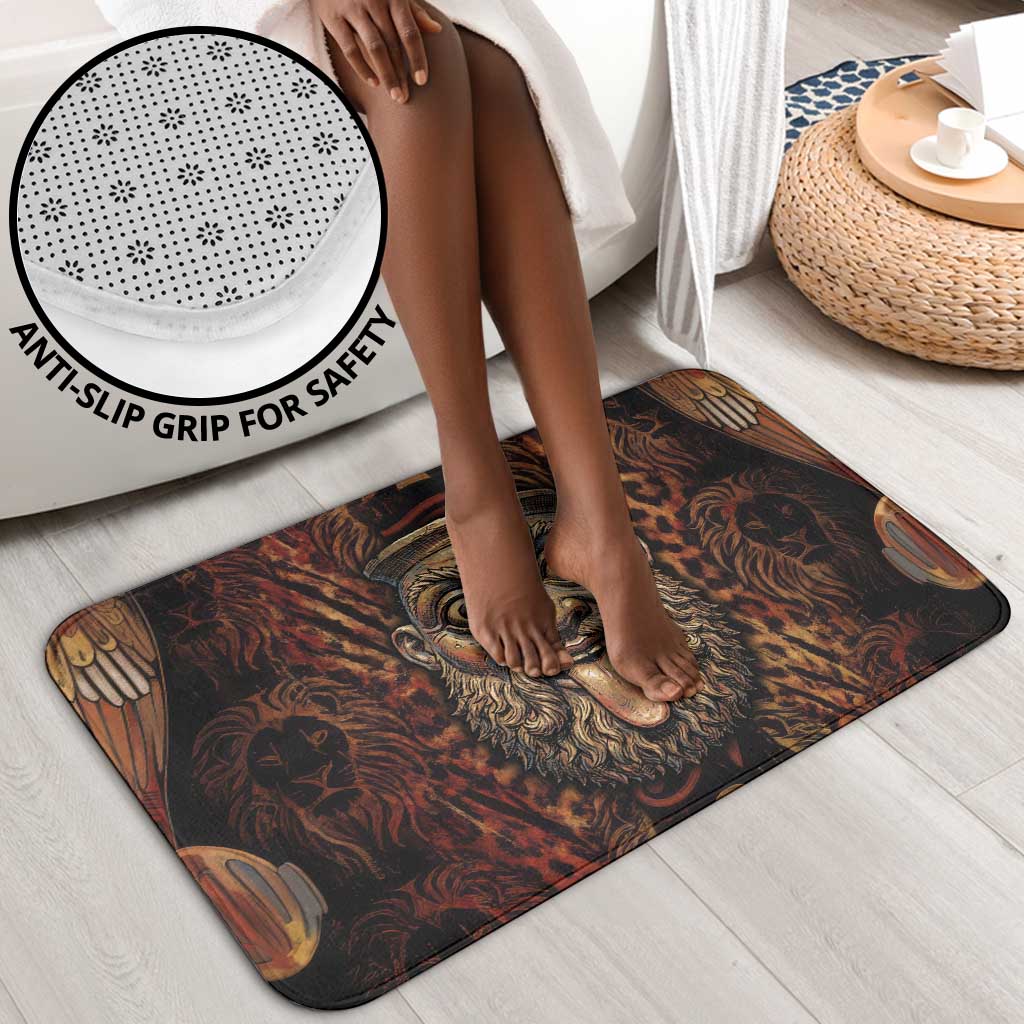 Bes Ancient Egyptian Bathroom Set with Leopard Print Ankh and Eye of Horus Egyptian Deity Tribute - Wonder Print Shop