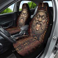 Bes Ancient Egyptian Car Seat Cover with Leopard Print Ankh and Eye of Horus Egyptian Deity Tribute - Wonder Print Shop