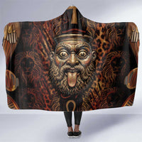 Bes Ancient Egyptian Hooded Blanket with Leopard Print Ankh and Eye of Horus Egyptian Deity Tribute - Wonder Print Shop