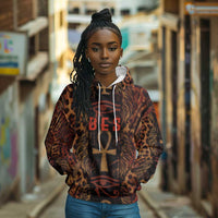 Bes Ancient Egyptian Hoodie with Leopard Print Ankh and Eye of Horus Egyptian Deity Tribute - Wonder Print Shop
