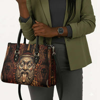 Bes Ancient Egyptian Leather Bag with Leopard Print Ankh and Eye of Horus Egyptian Deity Tribute - Wonder Print Shop