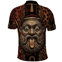 Bes Ancient Egyptian Polo Shirt with Leopard Print Ankh and Eye of Horus Egyptian Deity Tribute - Wonder Print Shop