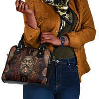 Bes Ancient Egyptian Shoulder Handbag with Leopard Print Ankh and Eye of Horus Egyptian Deity Tribute - Wonder Print Shop