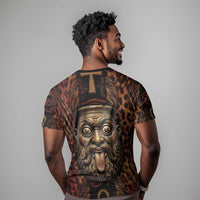 Bes Ancient Egyptian T shirt with Leopard Print Ankh and Eye of Horus Egyptian Deity Tribute - Wonder Print Shop