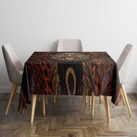 Bes Ancient Egyptian Tablecloth with Leopard Print Ankh and Eye of Horus Egyptian Deity Tribute - Wonder Print Shop